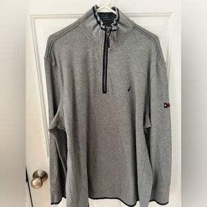 Men’s Nautica XL gray quarter zip long sleeve pull over